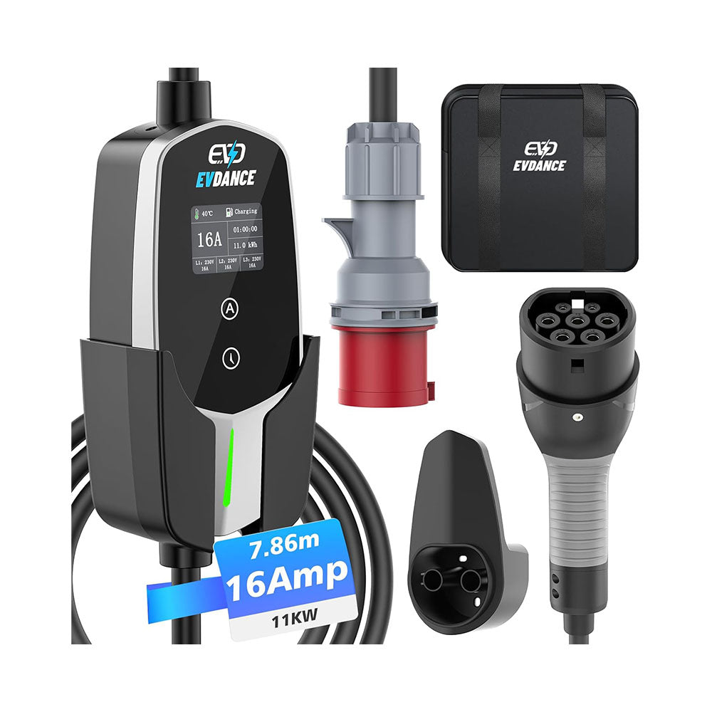 EVDANCE 11kW CEE Mobile Wallbox – 3 Phase Type 2 EV Charger, 16A product photo from Evdances