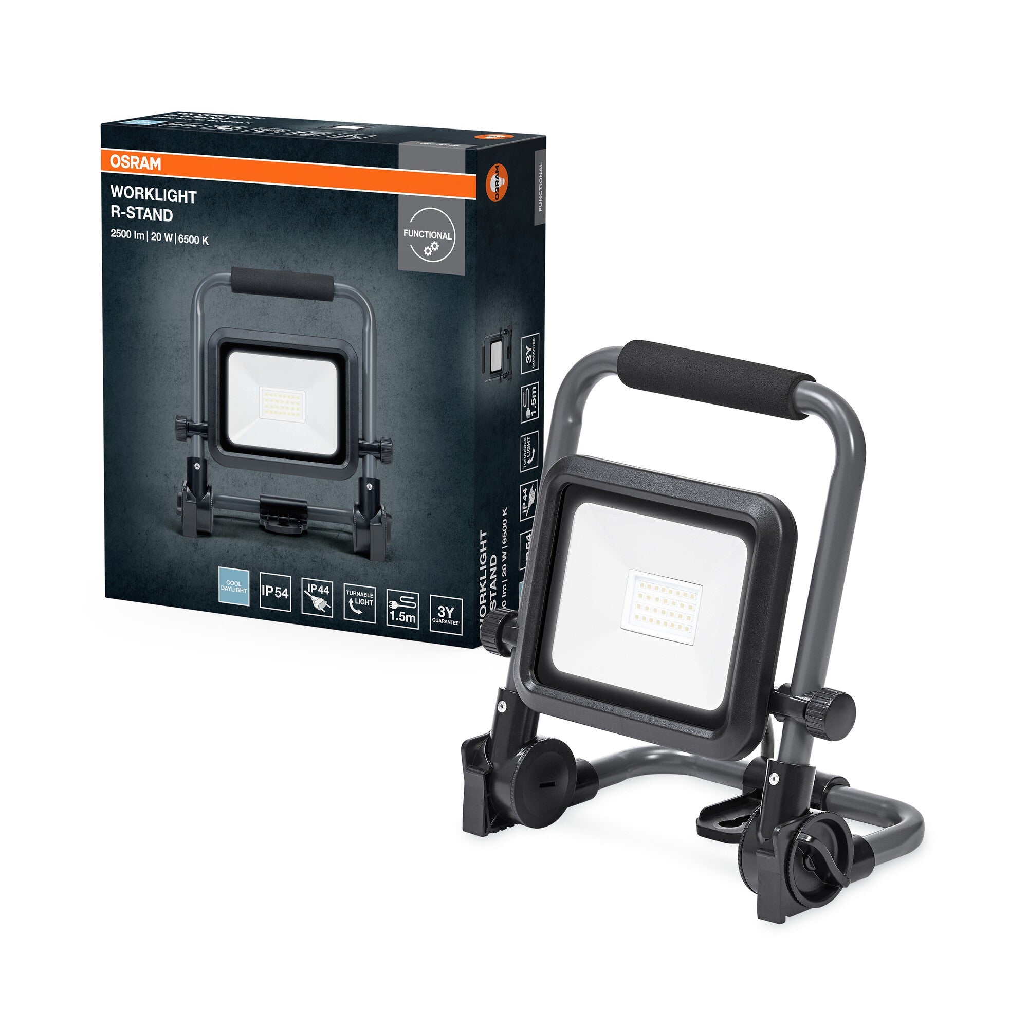 OSRAM LED Worklight Value 2500lm 20W/865 R-stand sort/mørkegrå product photo from Ledvance