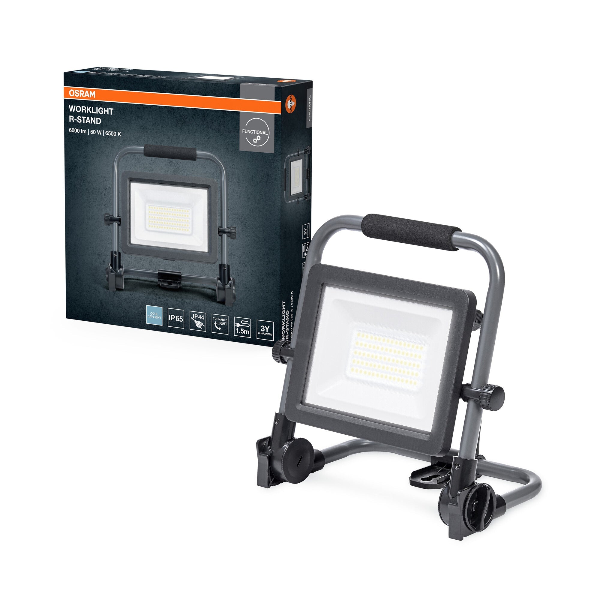 OSRAM LED Worklight Value 6000lm 50W/865 R-stand sort/mørkegrå product photo from Ledvance