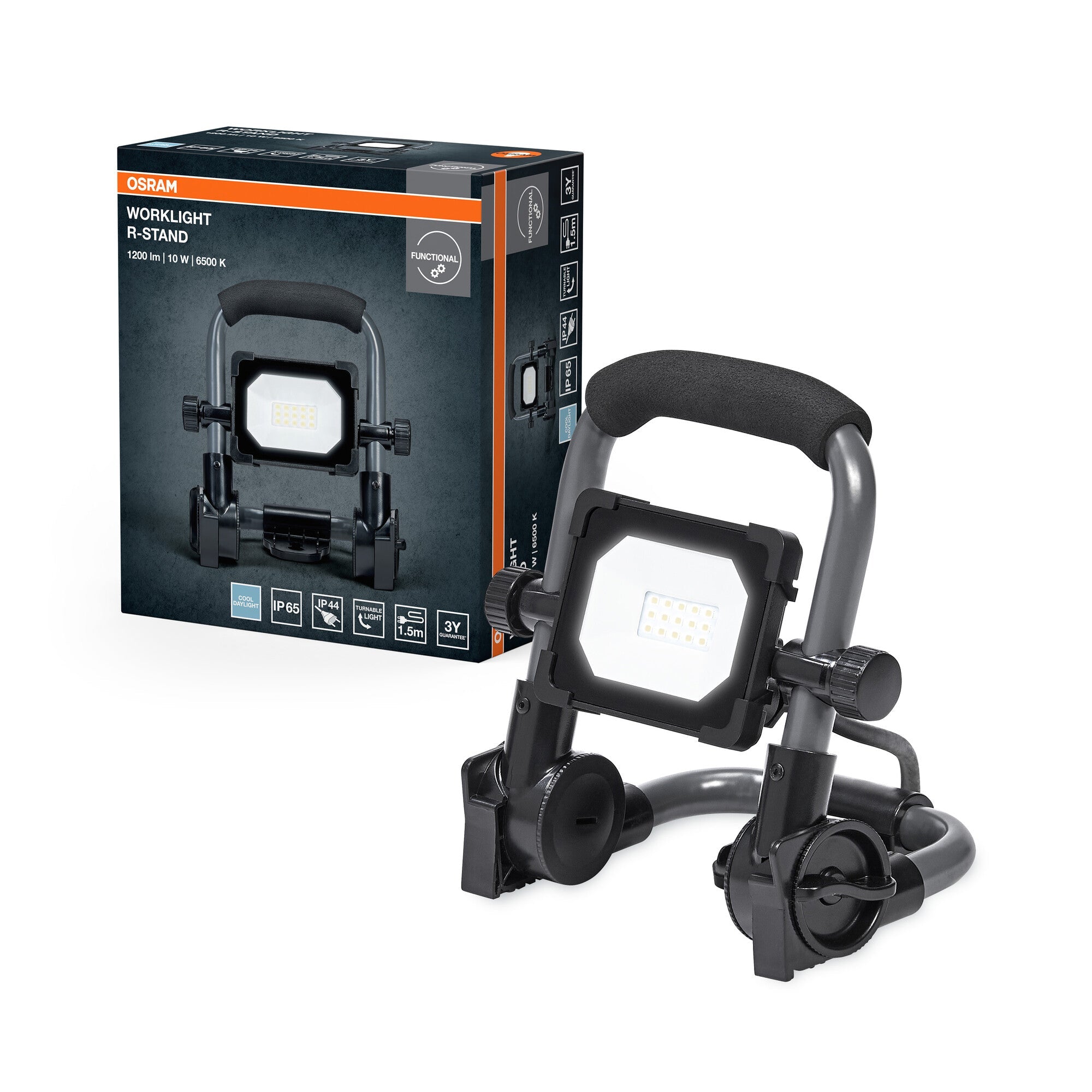 OSRAM LED Worklight Value 1200lm 10W/865 R-stand sort/mørkegrå product photo from Ledvance